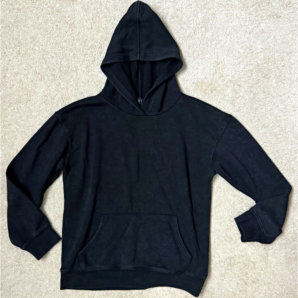 Art Class 10/12 Black Acid Washed Fleece Pullover Hoodie Kangaroo Pocket